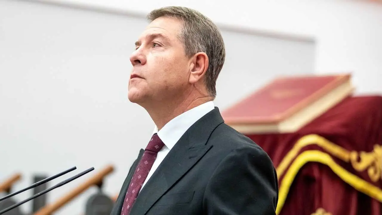 El presidente de Castilla-La Mancha, Emiliano García-Page, esta semana durante el acto institucional del Día de la Constitución celebrado en el parlamento regional