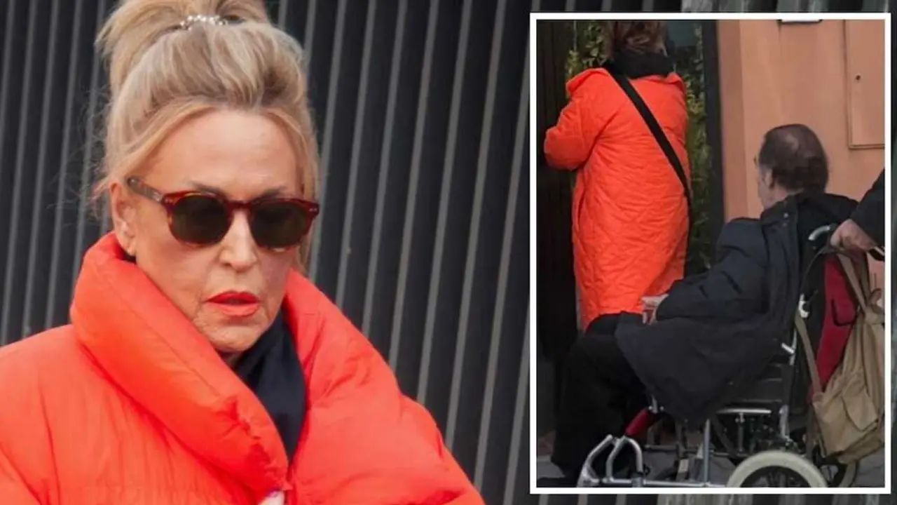 En el fotomonaje exclusivo de INFORMALIA, Lydia Lozano junto a su marido llegando a su casa este viernes