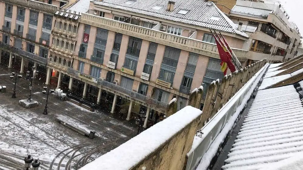 Imagen de archivo de Ciudad Real capital con nieve tras un episodio de fr&iacute;o y nevadas