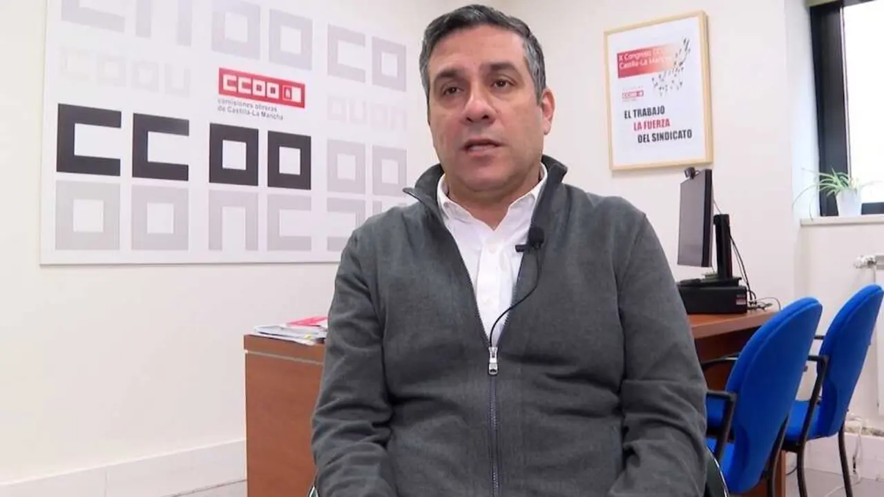 El secretario general de CCOO Castilla-La Mancha, Javier Ortega, durante la entrevista concedida a Europa Press