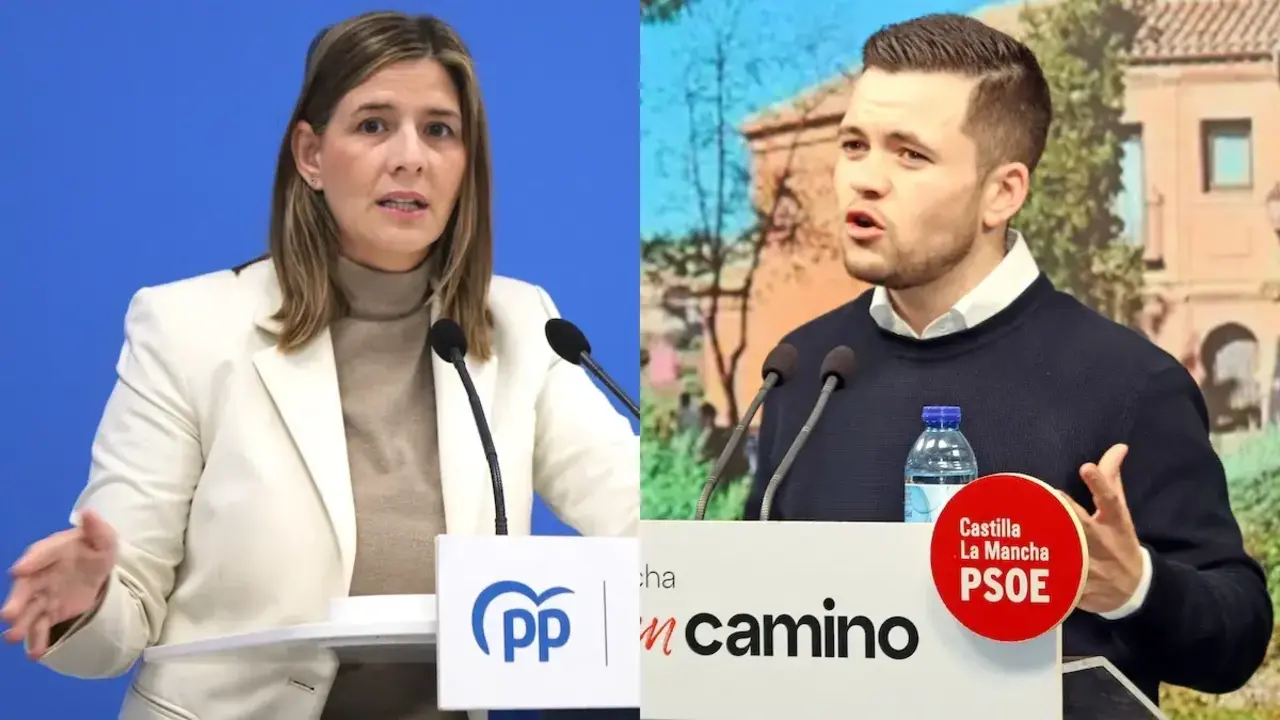 La secretaria general del PP de Castilla-La Mancha, Carolina Agudo, y el diputado regional del PSOE, &Aacute;lvaro Toconar