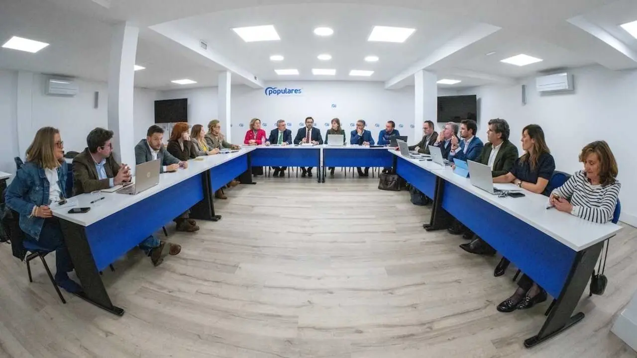 El presidente del Partido Popular de Castilla-La Mancha, Paco N&uacute;&ntilde;ez, ante el grupo de coordinadores del &aacute;rea sectorial del PP regional