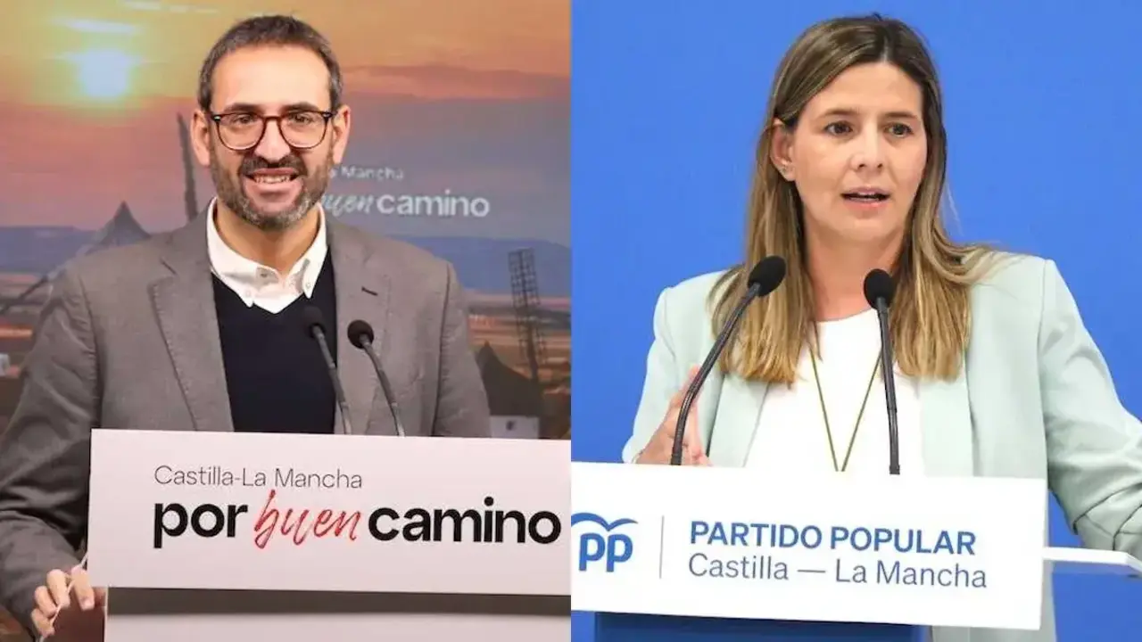 El secretario de Organizaci&oacute;n del PSOE de Castilla-La Mancha, Sergio Guti&eacute;rrez, y la secretaria general del PP de la regi&oacute;n, Carolina Agudo