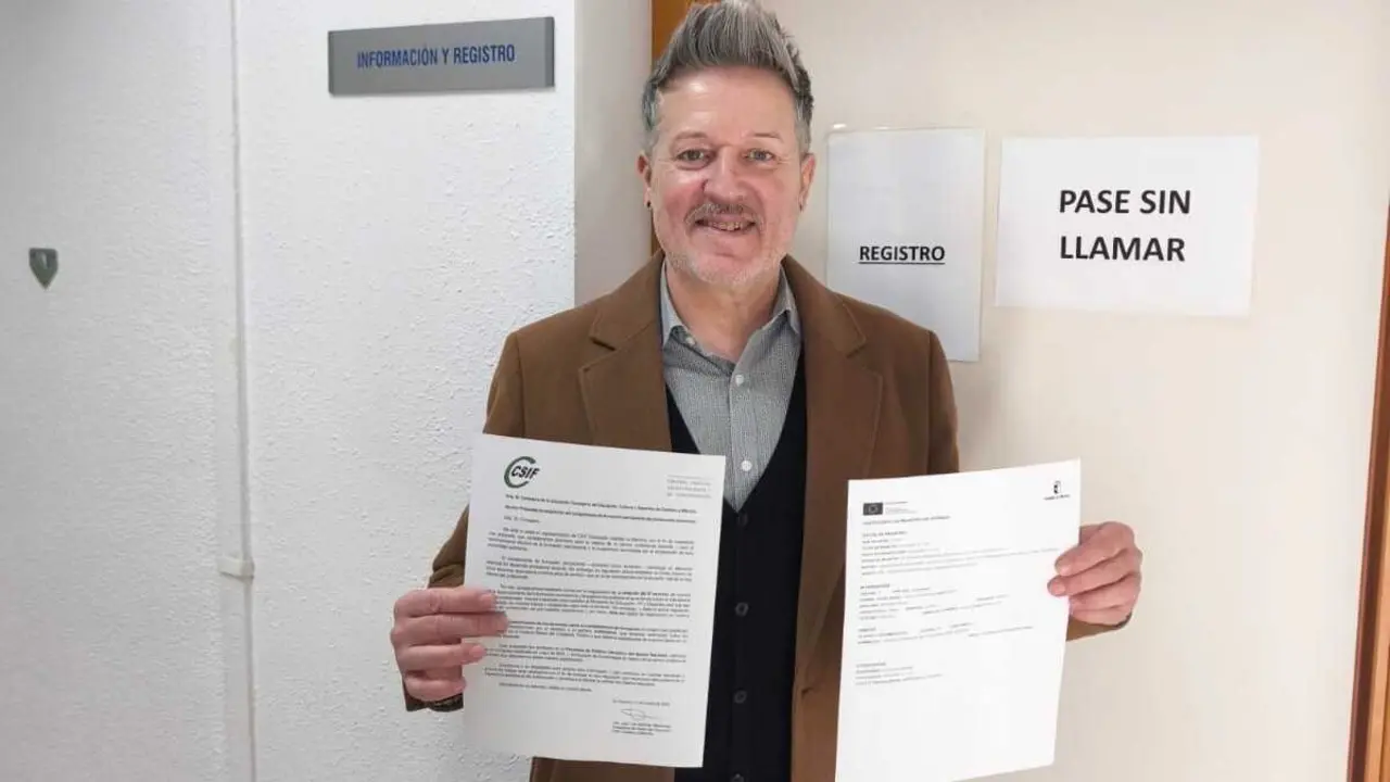 CSIF pide a Educaci&oacute;n negociar el sexto sexenio para docentes de Castilla-La Mancha. En la imagen Juan Luis Martínez, presidente Educación CSIF C-LM