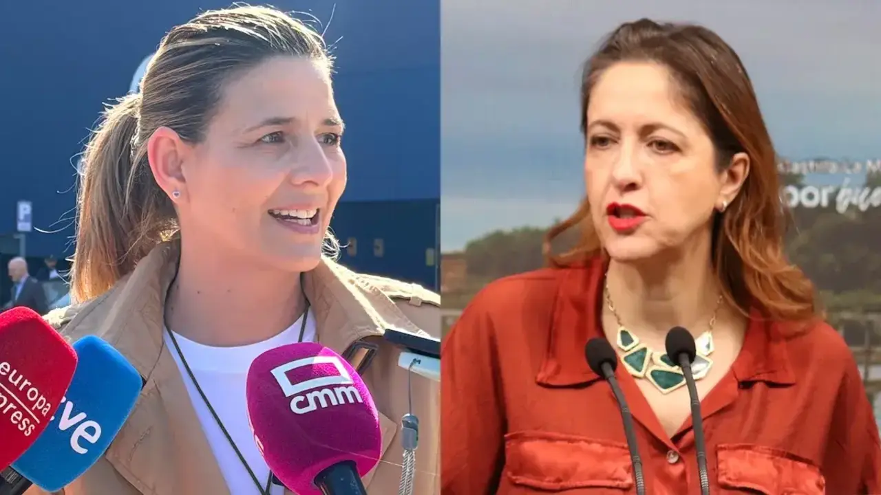 La secretaria general del PP de Castilla-La Mancha, Carolina Agudo; y la vicesecretaria general del PSOE, Cristina Maestre