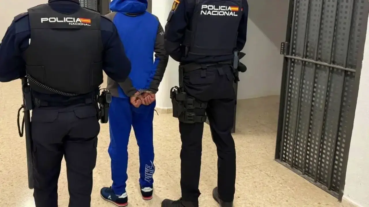 En la imagen de archivo agentes de Polic&iacute;a Nacional junto a un detenido en una operaci&oacute;n