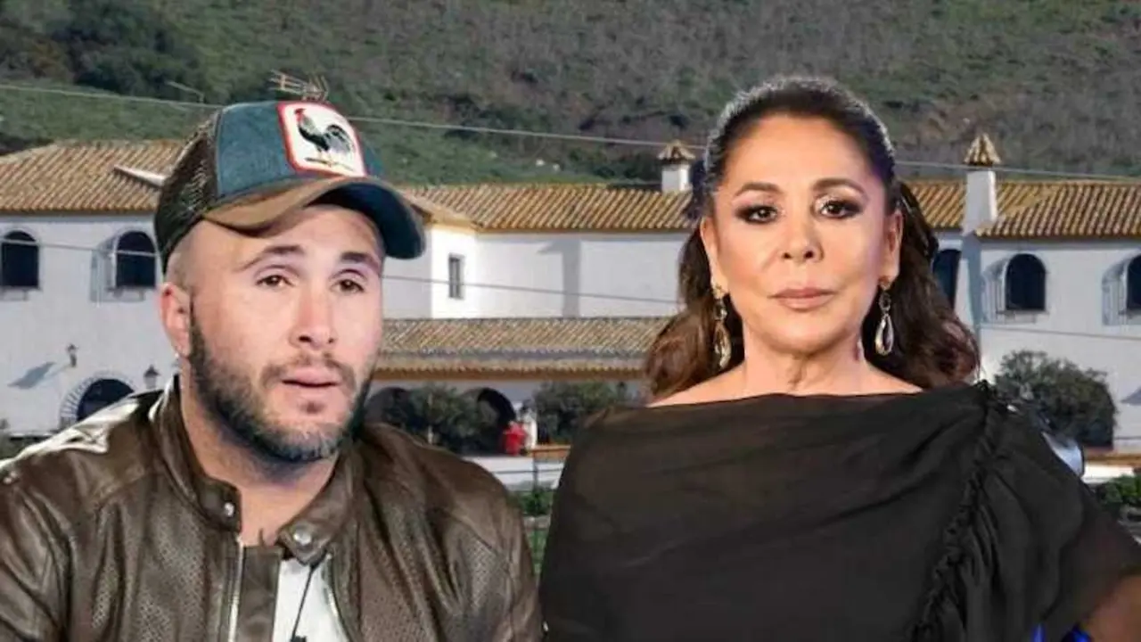 En la imagen Kiko Rivera e Isabel Pantoja y la finca Cantora de fondo