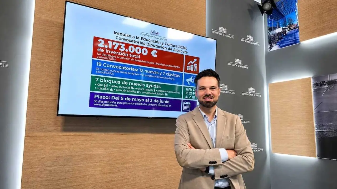 El diputado de Educaci&oacute;n y Cultura, Miguel Zamora, ha inforamdo en rueda de prensa de las convocatorias de ayudas de la Diputaci&oacute;n Provincial de Albacete en estas &aacute;reas