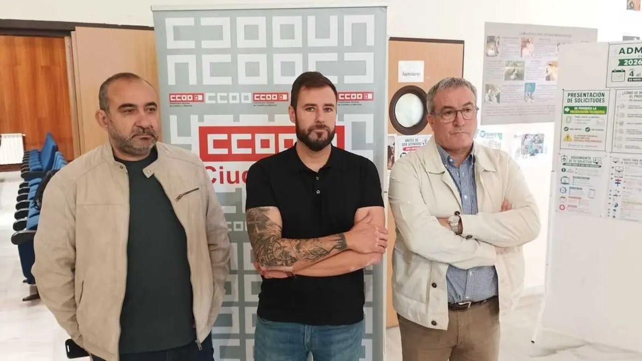 El secretario de acci&oacute;n sindical de CCOO, Javier Pacheco; el secretario general de la Federaci&oacute;n de Industria, Francisco San Jos&eacute;; y el secretario de Acci&oacute;n Sindical en Castilla-La Mancha, &Aacute;ngel Le&oacute;n.