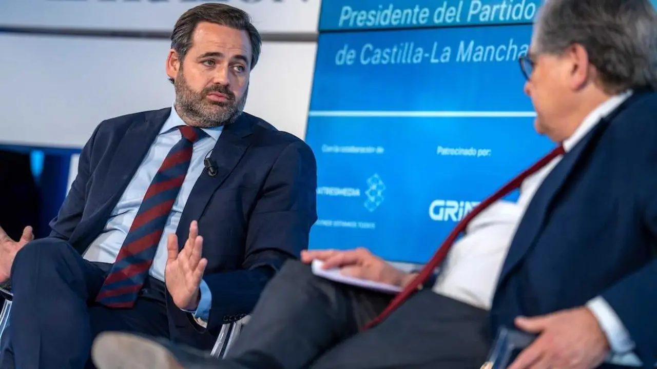 El presidente del PP de Castilla-La Mancha, Paco N&uacute;&ntilde;ez, durante el desayuno informativo que ha protagonizado este martes en Madrid.