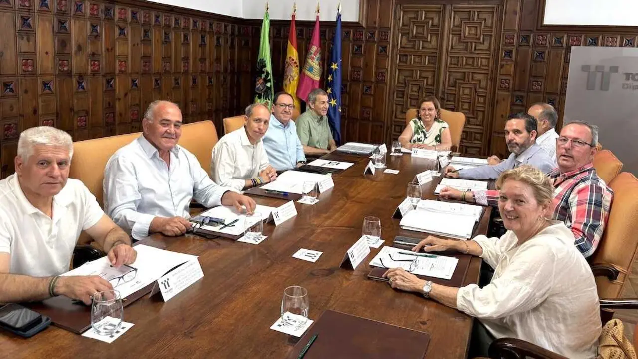 En la imagen un instante de la reuni&oacute;n de la Junta de Gobierno de la Diputaci&oacute;n de Toledo
