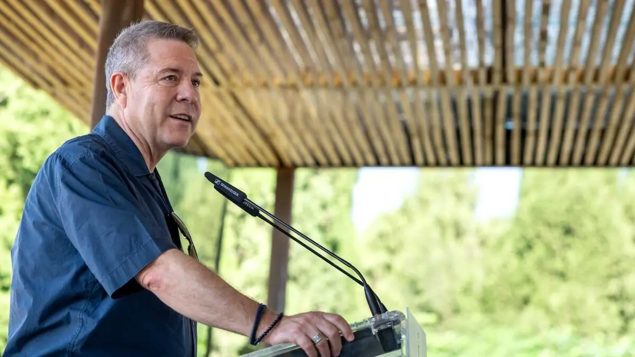 El presidente de Castilla-La Mancha, Emiliano Garc&iacute;a-Page, este viernes durante su intervenci&oacute;n en un acto en Ciudad Real.