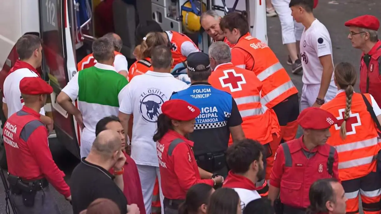Dos corneados en el &uacute;ltimo encierro de San Ferm&iacute;n, uno de Guadalajara