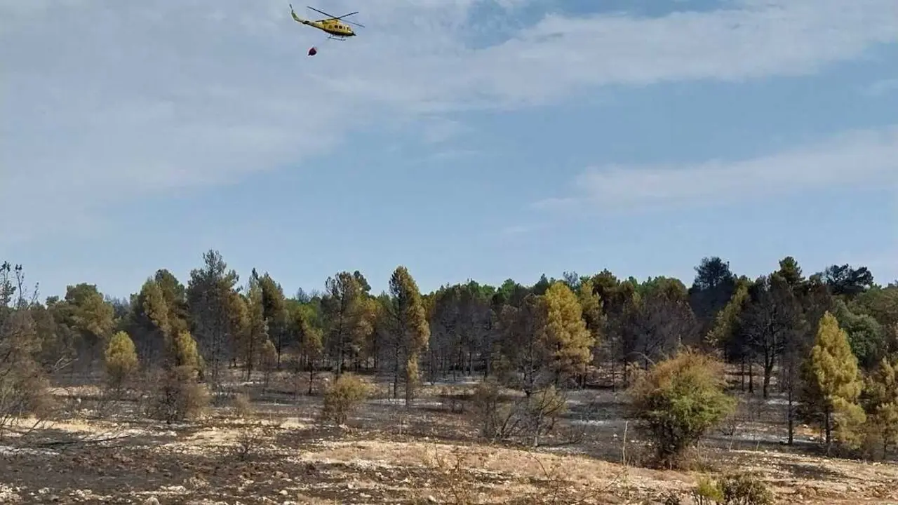 El incendio de El Recuenco (Guadalajara) baja a nivel 0 tras las evacuaciones