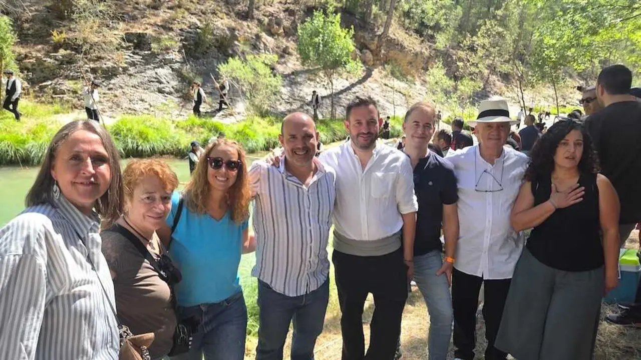 El presidente de las Cortes de Castilla-La Mancha, Pablo Bellido, este s&aacute;bado en la XXX Fiesta Ganchera del Alto Tajo en Poveda de la Sierra (Guadalajara).