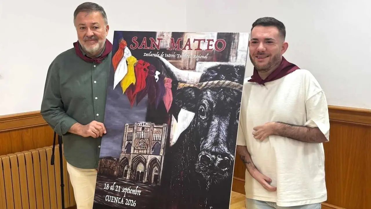 Vaca, Catedral, arte y fiesta en el cartel de San Mateo 2026 pintado con la boca por Lorenzo Higueras - EP